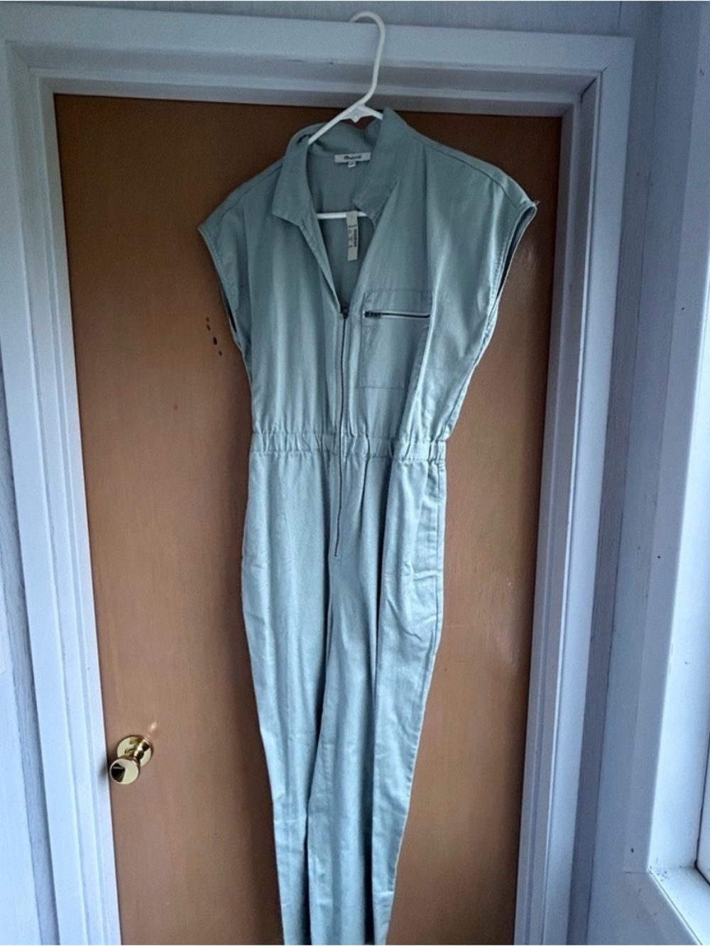 Madewell Seafoam Utility Jumpsuit